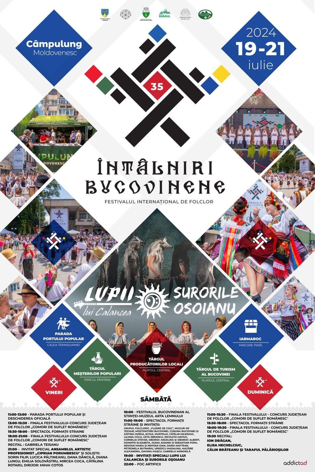 Festivalul Internaţional de Folclor „Întâlniri Bucovinene" - ediția a XXXV-a, 19-21 iulie 2024